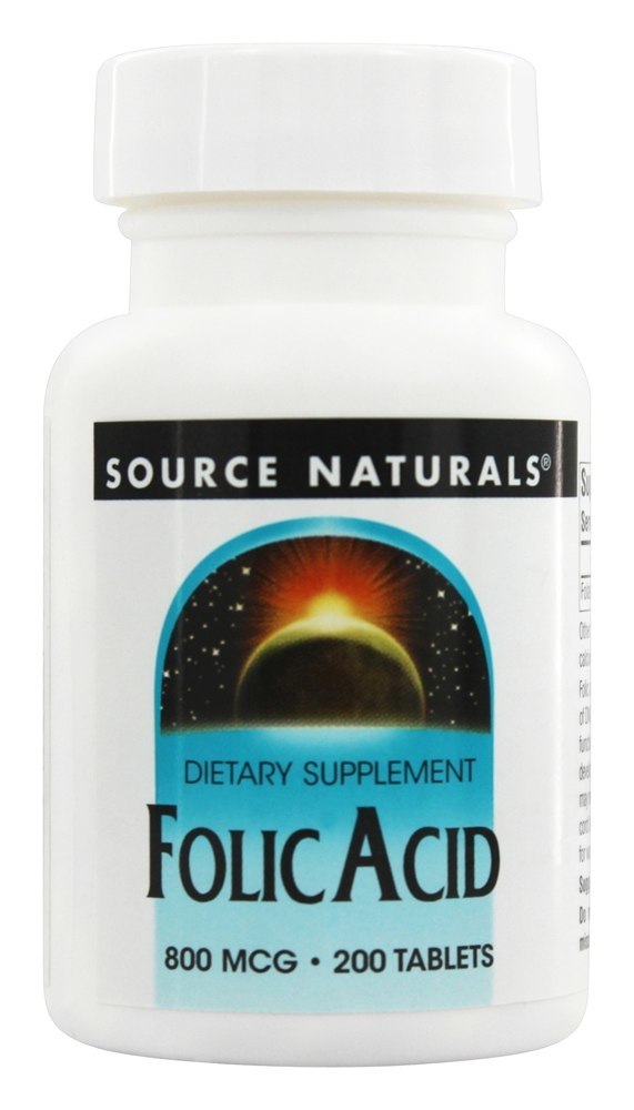 Source Naturals - Folic Acid 800 mcg. - 200 Tablets