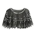 thumbnail image 1 of Chal retro de malla con lentejuelas y abalorios para mujer - Poliéster, talla única, 46 cm de largo - 90-190 lb, 1 of 5