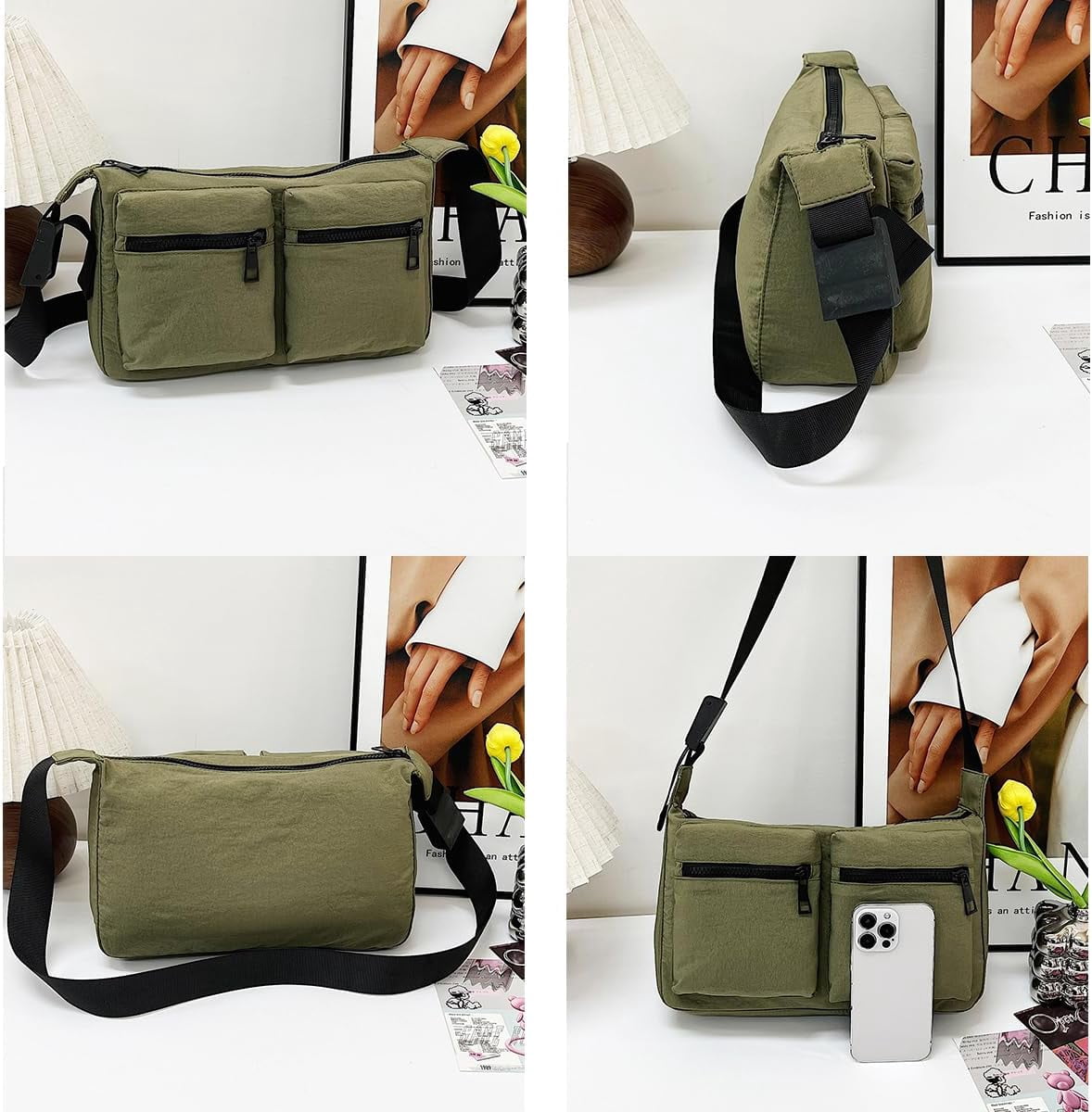 Crossbody Bags for Women Casual Cross Body Purse with Multiple Pockets For Work Travel Workout