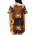 thumbnail image 6 of Daiia Countryside Sunflower Cow Pattern Womens Pajama Sets Short Sleeve Pajamas for Women Sets Soft Lounge Sets Casual Round Neck Sleepwear PJS-4X-Large, 6 of 7