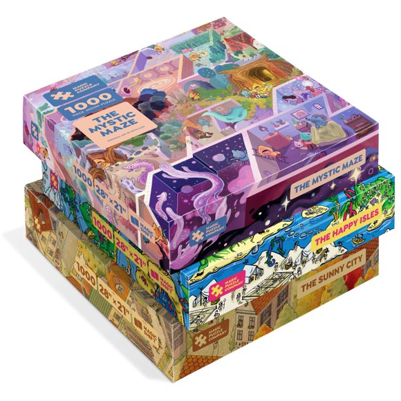 Rompecabezas Magic Puzzle Company, paquete de 3, 1000 piezas