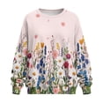 thumbnail image 4 of HELLHERO Daisy Flower Print Oversized Sweatshirt for Women Long Sleeve Fitting Pullover Tops Crewneck Sweater Fall Travel Clothes Size XXXL, 4 of 7