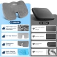 thumbnail image 5 of Gel Memory Foam Layer Wheelchair Cushion - Wheelchair Office Chair, Kitchen Chair, Car Seat - Pressure Pain and Tailbone Pain Relief - High Density Foam Base (Grey), 5 of 9