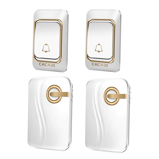 Timbre de Puerta Receptor Inteligante Sistema de Segurida Casa Fácil Instalación de 4 Niveles 2 transmisor + 2 receptor BLESIY Timbre casero inalámbrico