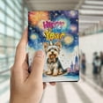 thumbnail image 4 of Happy New Year with Yorkshire Terrier Fireworks Holiday Xmas Winter 2025 Travel Passport Wallet Yorkie Dog Lover Gifts PU Leather Passport Holder Cover - 00025, 4 of 5