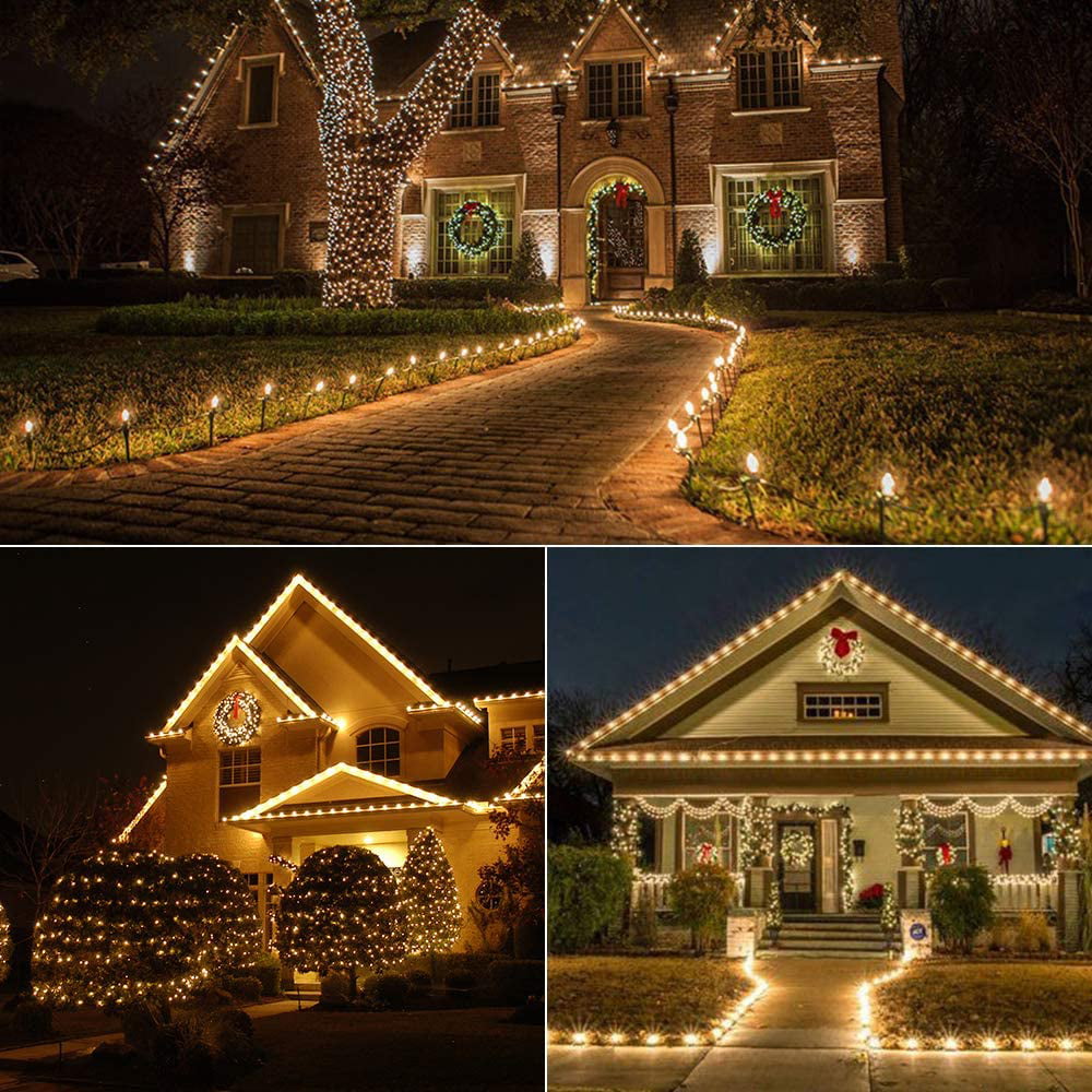 5 New Boxes of 25 LED C9 Christmas Lights Warm White 14" Indoor Outdoor 