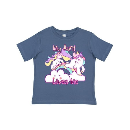 

Inktastic My Aunt Loves Me Unicorn Gift Toddler Toddler Girl T-Shirt