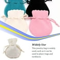 thumbnail image 3 of Bag Pouch Drawstring Gift Storage Packaging Small Organizer Ring Earrings Jewelry Case Pendants Storing Wdding Cream-colored, 3 of 7