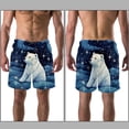 thumbnail image 3 of luoweisi Men's Beach Shorts Quick Dry Swim Trunks with Mesh Lining Galaxy Polar Bear M, 3 of 5