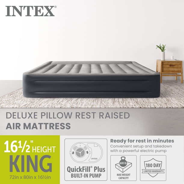 Intex King Size Inflatable Airbed with Internal Pump, Dura Beam