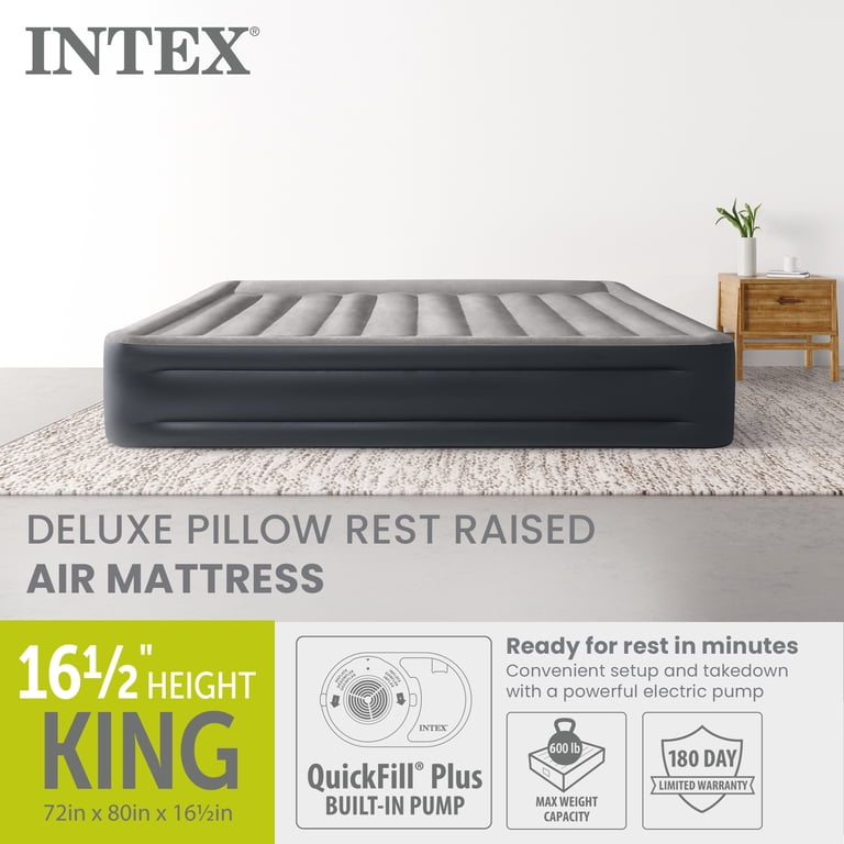 Intex King Size Inflatable Airbed with Internal Pump, Dura Beam