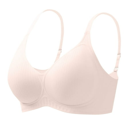 Yyeselk Women s Seamless Bra No Underwire Push Up Wireless Bra Soft Surpport Spaghetti Strap Bras Full Coverage Bralettes Comfort Everyday Bras Pink L