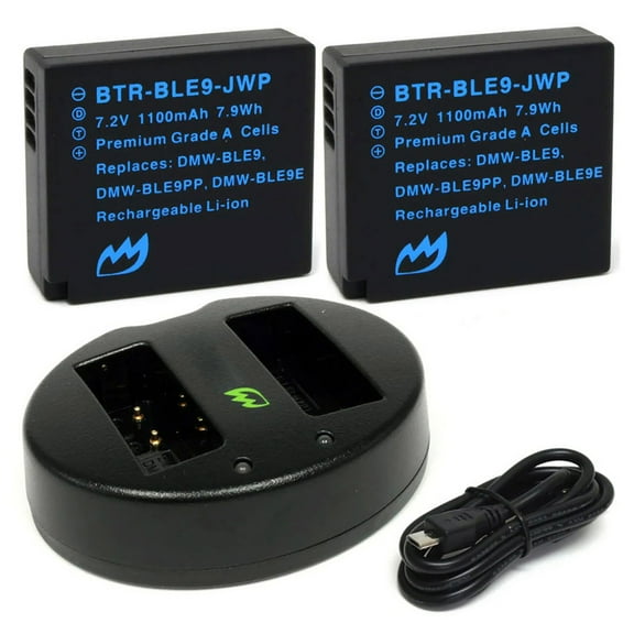 Replacement for Panasonic DMW-BLG10 Battery (2-Pack, 1100mAh) and Dual Charger