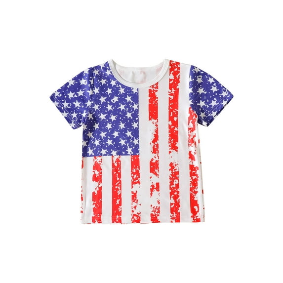 Arvbitana 4th of July Baby Boy Outfits T-Shirt Flag Graphic TshirtsTee Summer Clothes Top Independence Day 1-5 Years
