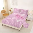 thumbnail image 2 of Erosebridal Cute Coquette Bow Bed Sheets,Pink Bows Cute Polka Dot King Sheets For Girls Kids 4 Pieces, 2 of 6