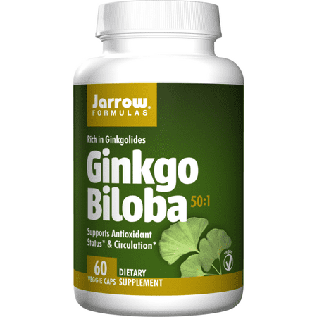 Jarrow Formulas Ginkgo Biloba, For Circulatory and Antioxidant Support, 60 Veggie Caps (Pack of