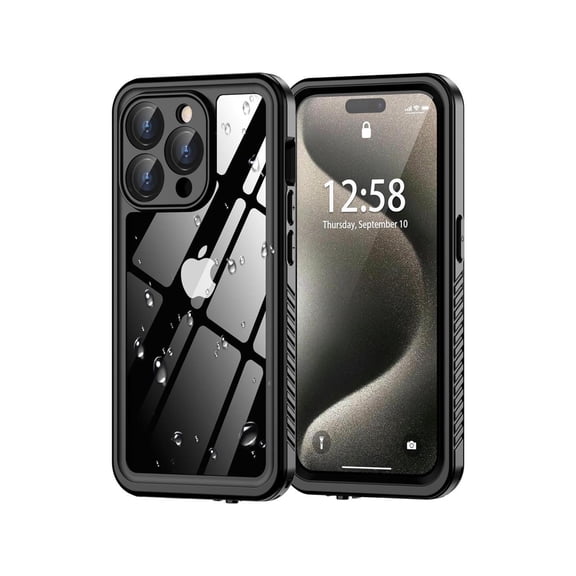 for iPhone 15 Pro Case Waterproof, Shockproof [IP68 Waterproof] [Built-in Screen & Lens Protector] [Dustproof][Real 360°] Full Body Heavy Duty Rugged Protective Case For iPhone 15 Pro 6.1 inch Black