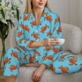 thumbnail image 4 of Wukai Turtle Print Women's Pajama Set - Soft Long Sleeve Sleepwear for Comfort and Style-XX-Large, 4 of 9