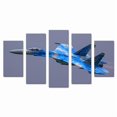 thumbnail image 1 of Cuadro Decorativo Avión Sukhoi Camuflaje Azul Juego De 5 Piezas 150x80cm Ideal Para Sala Oficina Moderna, 1 of 5