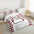 thumbnail image 3 of Manfei Monogrammed D Theme Queen Comforter Set,Baseball Gamer Bedding Sets,Ball Sport Game Bedding Comforter Set For Boy Teens,Ultra Soft Bedroom Decor Reversible,3 Pieces, 3 of 8