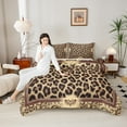 thumbnail image 4 of Manfei Brown Cheetah Print Full Size Comforter Sets, Bohemian Damask Bedding Comforter Set, Chic Leopard Print Bedding Sets, Breathable Home Decor, 4 of 8