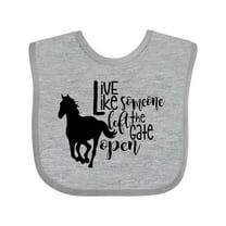 Inktastic Live Like Someone Left the Gate Open Horse Silhouette Boys or Girls Baby Bib
