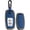 Black Metal Frame-short-blue, variant on Key Fob Cover for Audi R8 Q5 Q7 S3 S4 S5 S6 S7 S8 SQ5 A4 A5 A6 Leather Metal Frame Full Protection with Keychain