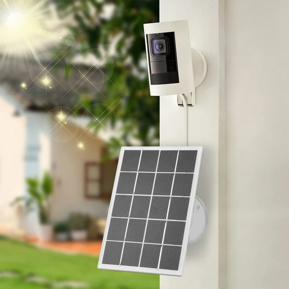 3W Solar Panel for Security Camera Doorbell, Monocrystalline Silicon Outdoor Charging Panel, High Efficiency Weatherproof Solar Charger with 300cm Cable for Home Surveillance System