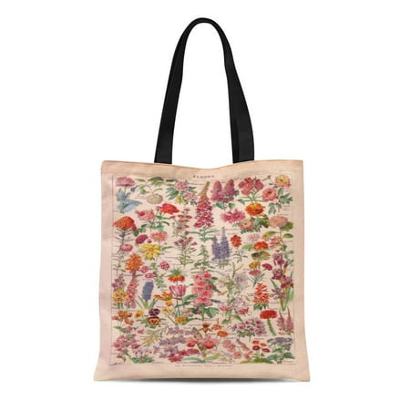 Historic Ring Replica LADDKE Canvas Tote Bag French Vintage Flowers 1920 Historic Replica Reusable Handbag Shoulder Grocery Shopping Bags ()