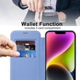 thumbnail image 2 of Allytech Wallet Case for iPhone 14 with Card Slots & Lens Protector, Compatible with MagSafe, Slim Shockproof Anti-Scratch Clear Back Panel [RFID Blocking] Case - Blue, 2 of 7