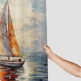 thumbnail image 3 of Pratyus Sailboat Ocean Cloudy Sky Shower Curtain with Hooks Waterproof Polyester Fabric Bathroom Decoration Home Bathtubs Decor with Hooks 69"x72, 3 of 7