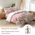 thumbnail image 7 of Elk Xmas Tree Bedding Duvet Cover Set Twin Size 4 Pieces Bells Garland Snowflakes Pink Background Bedding Set with Zipper Closure, 1 Comforter Cover 68x86 Inches 1 Flat Sheet & 2 Pillow Cases, 7 of 7