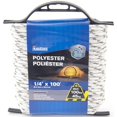 thumbnail image 1 of Mibro 342781BG 0.25 in. x 100 ft. Polyester Diamond Braid Rope, White & Grey, 1 of 1