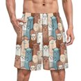 thumbnail image 1 of NICKSUN Shorts de Pyjama Amusants pour Hommes, Bas de Pyjama Doux avec Poches, Lama Multicolore, P, 1 of 6