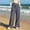 Dark Gray, variant on Women Drawstring Elastic High Waist Side Slit Wide Leg Flow Pants Soft Stretch Athleisure Casual Loungewear Trousers White L