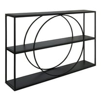 Kate and Laurel Pirzada Geometric Wall Shelf, Black 36x24