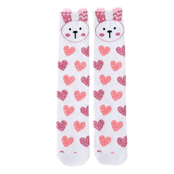 Crazy Socks for Girls Knee High Animal Face Pattern Soft Long Socks C Free