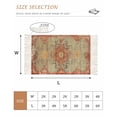 thumbnail image 2 of Red Blue Boho Kitchen Runner Rug 2'x4', Ehtnic Abstract Art Modern Geometric Washable Rug with Tassels, Non Slip Woven Cotton Bathroom Rugs Hallway Carpet for Foyer Bedroom Entry Back Door Decor, 2 of 9