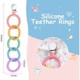 thumbnail image 3 of Anillos de dentición de silicona, 5 piezas de juguetes para la dentición Anillo de dentición para bebés Anillos de enfriamiento Juguete Calma Alivia el dolor, para niños y niñas (anillo de dentición), 3 of 5
