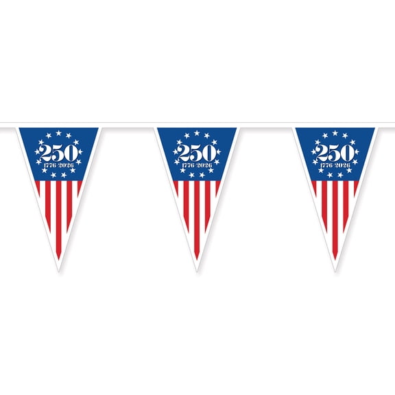 Semiquincentennial Pennant Banner, 9" x 10' 9"