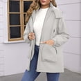thumbnail image 4 of Raincoat for Women Waterproof with Hood Lightweight Fleece Raincoat for Hiking Trendy Windbreaker Outdoor Rain Jacket, 4 of 7