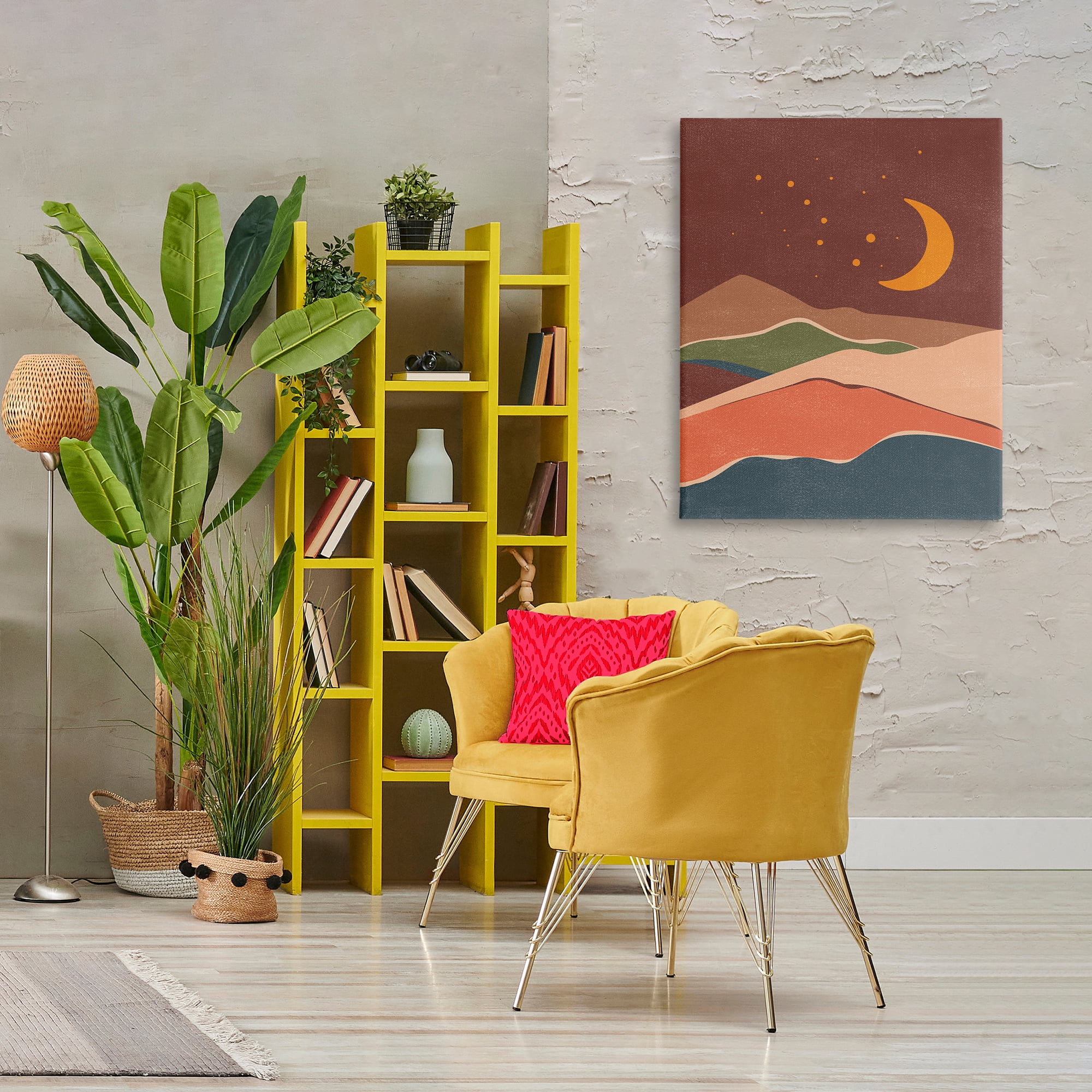 Stupell Industries Earthtone Desert Moon Landscape & Nature Painting Wrapped Canvas Art Print Wall Art, 30 x 40
