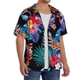 thumbnail image 2 of Sikiie Tropical Palm Leaves Men's Wrinkle Free Untucked Cuban Shirt Business Casual Button Down Shirts Short Sleeve ShirtX-Large, 2 of 5
