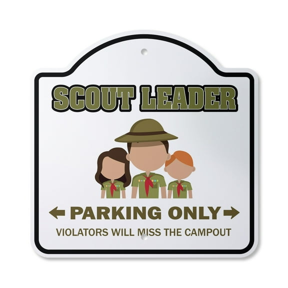 Scout Leader 14" X 14" Sign | Indoor/Outdoor Plastic | SignMission Designer Boy Girl Brownie Cub Eagle Troop Pack Meeting Novelty Gift Funny Joke Gag Road Garage