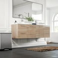 thumbnail image 2 of Eviva Luxy 72 Inch White Oak Double Vessel Sink Vanity with Glass Top, 2 of 5