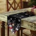 thumbnail image 3 of Table Runner Dresser Scarves Christmas Snowman with Tree Cotton Linen Burlap Table Cover Winter Snowflake on Black Table Runners for Family Kitchen Dining Holiday Party Banquet Decor, 3 of 5