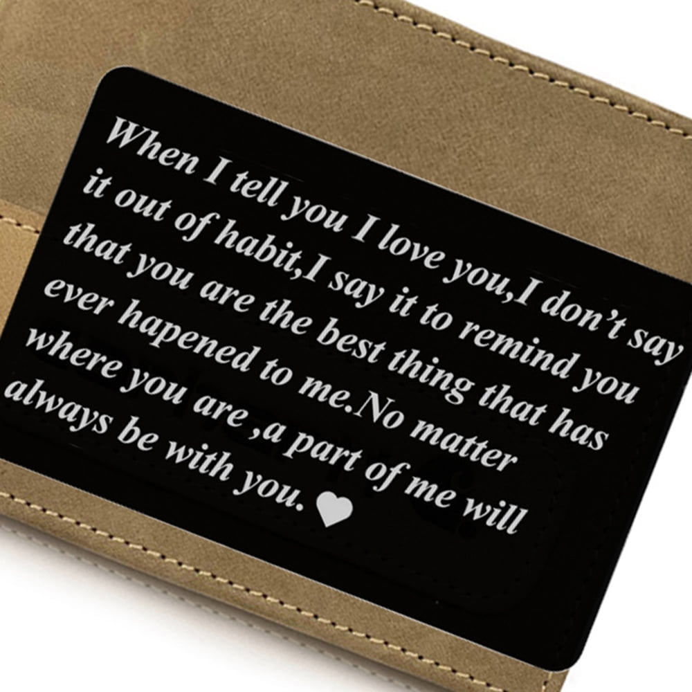 engraved wallet card for husband
