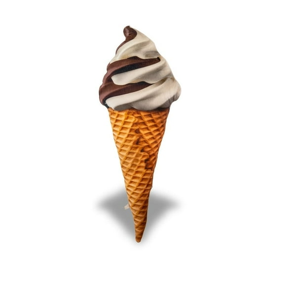 The Geek Utopia - Ice Cream Cone Pillow 21" Chocolate Vanilla Swirl - Plush Food Funny Decor