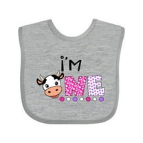 Inktastic I'm 1 Cute Cow and Polka Dots Boys or Girls Baby Bib