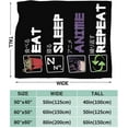 thumbnail image 4 of Eat Sleep Anime Blanket for Boys Girls Flannel Anime Throw Blanket Ultra Soft Cozy Fleece Decor Blankets Gift for Womens Mens Couch Sofa Bed 80" x 60", 4 of 7